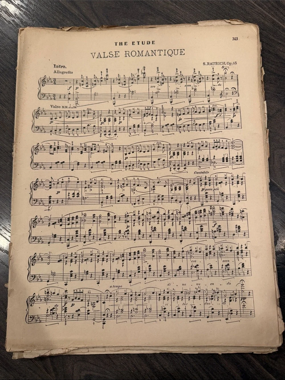 Vintage Sheet Music Wall Art - Cream Music Score